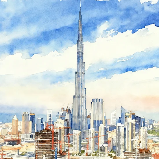 Dubai water painting