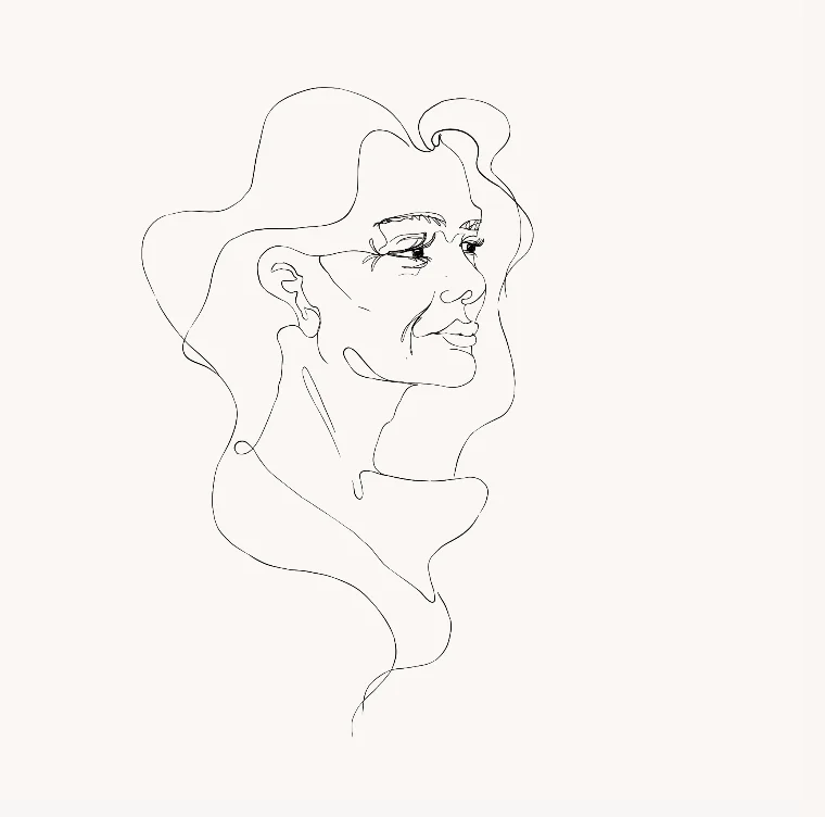 Line artwork of a woman depicting deep plane facelift