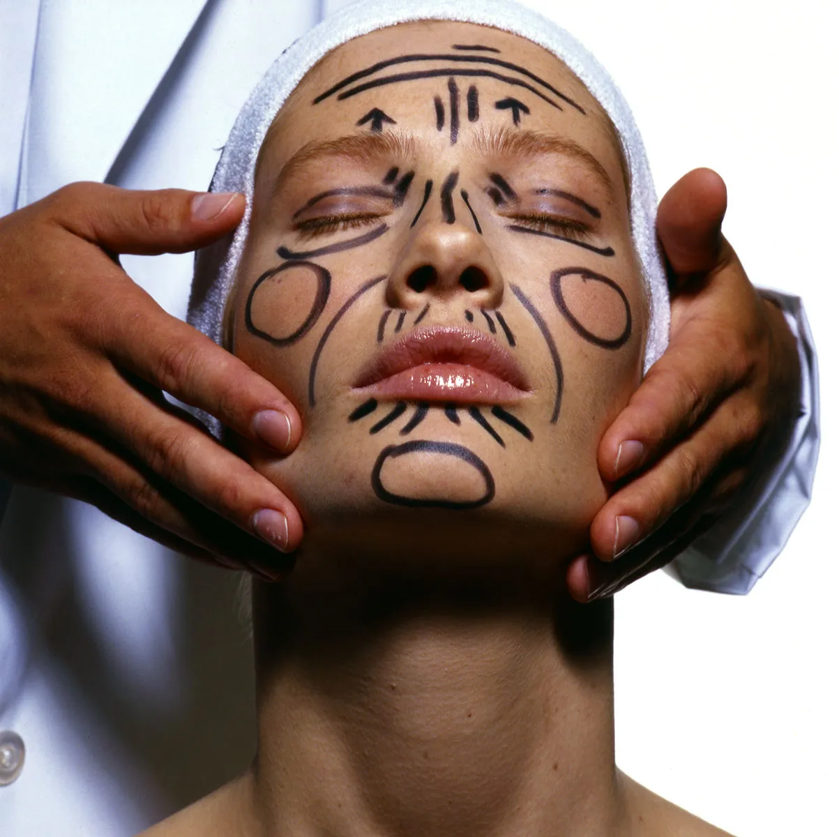 Woman with marking before surgery