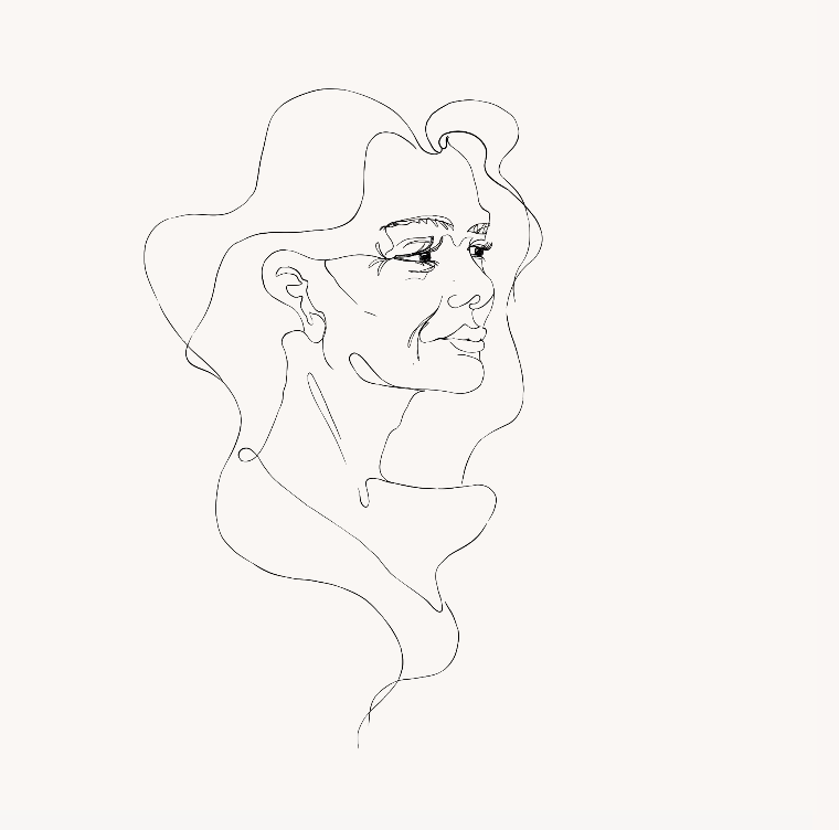 Line artwork of a woman depicting deep plane facelift