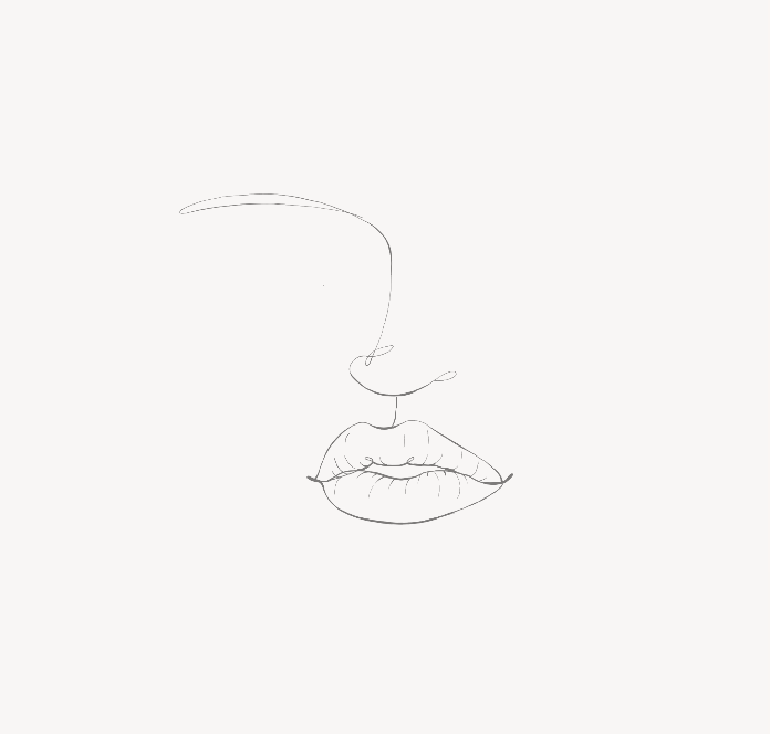 Line artwork of a woman's lips